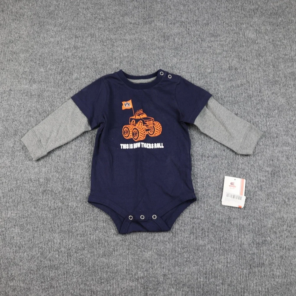 Auburn Tigers Bodysuit One Piece Infant 3-6 Months‎ NCAA Football Long Sleeve